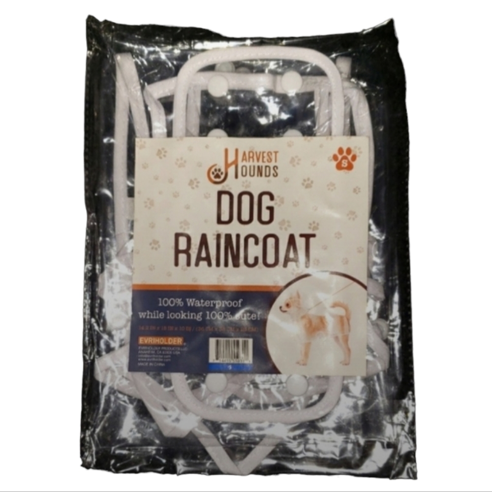 Host Pick 😀 NWT Harvest Hounds Dog Raincoat Sz S Rainy Days